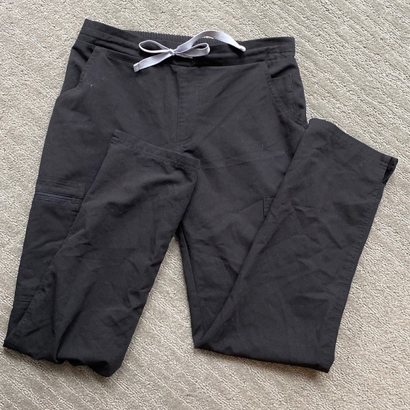 Figs Pants - Figs Scrub pants- black straight leg
